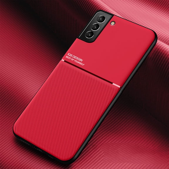 for Samsung Galaxy S21 FE Case, Luxury Ultra Slim with Magnetic Matte Dual Layer Shockproof Bumper Frame Drop Protection Hybrid Phone Case Cover for Samsung Galaxy S21 FE, Red