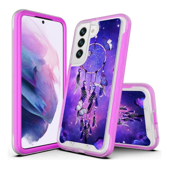 Samsung Galaxy S21 FE Case, Rosebono Hybrid Graphic Design Pattern Hard Back Pannel Cover Protection Case For Samsung Galaxy S21 FE (Dream Catcher)