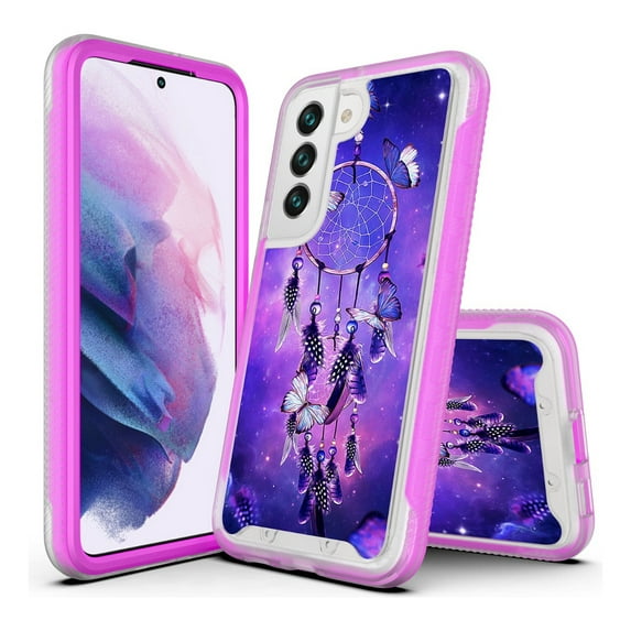 Samsung Galaxy S21 FE Case, Rosebono Hybrid Graphic Design Pattern Hard Back Pannel Cover Protection Case For Samsung Galaxy S21 FE (Dream Catcher)