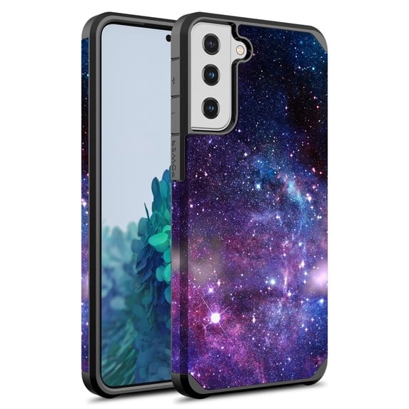 Samsung Galaxy S21 FE Case, Rosebono Slim Hybrid Shockproof Hard Cover Graphic Fashion Colorful Skin Cover Armor Case for Samsung Galaxy S21 FE (Stardust)
