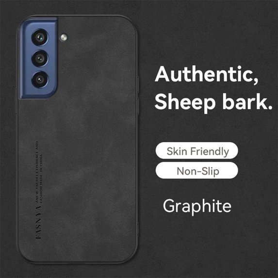 for Samsung Galaxy S21 FE Case, TPU & PU Leather Case, Anti-Vibration Anti-Slip Ultralight Luxury Ultra Slim Phone Case Cover for Samsung Galaxy S21 FE, for Men Women, Black