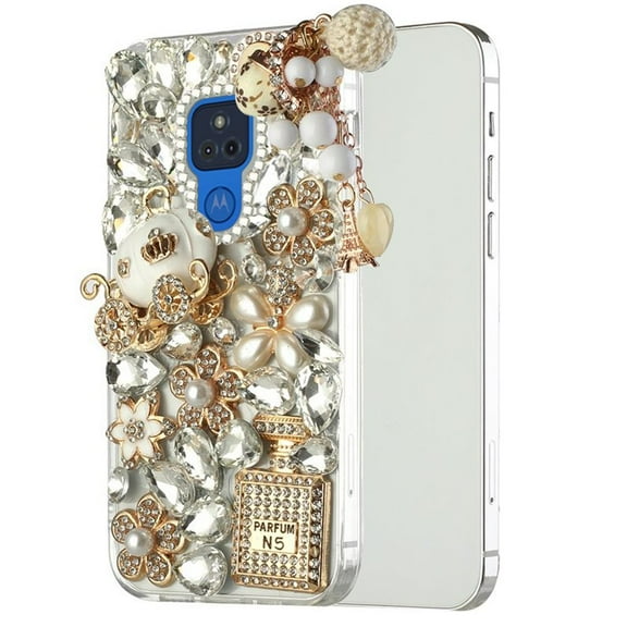 for Samsung Galaxy S21 FE /Fan Edition Bling Clear Crystal 3D Full Diamonds Luxury Sparkle Rhinestone Hybrid Cover ,Xpm Phone Case [Ultimate Multi Ornament]