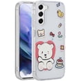 thumbnail image 1 of For Samsung Galaxy S21 FE Fan Edition Case, Fashion Layer Design Slim IMD TPU Protective, Shockproof Hybrid Stylish Durable Hard PC Phone Cover (Cute Bear), 1 of 10