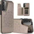 thumbnail image 1 of Samsung Galaxy S21 FE (NOT S21) Wallet Case,Embossed Mandala Pattern Flower Premium PU Leather Double Magnetic Buttons Flip Shockproof Protective Cover for Samsung Galaxy S21 FE SKM Gray, 1 of 7