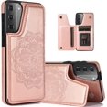 thumbnail image 1 of Samsung Galaxy S21 FE (NOT S21) Wallet Case,Embossed Mandala Pattern Flower Premium PU Leather Double Magnetic Buttons Flip Shockproof Protective Cover for Samsung Galaxy S21 FE SKM Rose Gold, 1 of 14