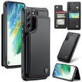 thumbnail image 1 of for Samsung Galaxy S21 FE Premium PU Leather Back Case, Multiple Card Slots Design, Double Magnetic Clasp Study Kickstand RFID Blocking Classic Phone Cover for Samsung Galaxy S21 FE, Black, 1 of 9