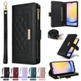 thumbnail image 1 of for Samsung Galaxy S21 FE Wallet Case with RFID Blocking Card Holder, Kickstand Feature PU Leather Case with Adjustable Crossbody & Short Lanyard Magnetic Clasp Zipper Pocket Flip Cover,Black, 1 of 9