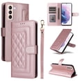 thumbnail image 1 of for Samsung Galaxy S21 FE Wallet Flip Case, Classic PU Leather Card Slots with Lanyard Magnetic Closure Kickstand Drop Protective Soft TPU Inner Case Cover for Samsung Galaxy S21 FE, Rosegold, 1 of 6