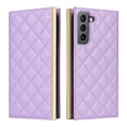 thumbnail image 1 of For Samsung Galaxy S21 FE Wallet Phone Case,PU Leather Folio Flip Kickstand,With Wrist Strap&Shoulder Strap,Card Slots,Shockproof Rugged Anti-fall Crossbody Phone Case Cover,Purple, 1 of 9