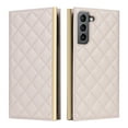 thumbnail image 1 of For Samsung Galaxy S21 FE Wallet Phone Case,PU Leather Folio Flip Kickstand,With Wrist Strap&Shoulder Strap,Card Slots,Shockproof Rugged Anti-fall Crossbody Phone Case Cover,White, 1 of 9