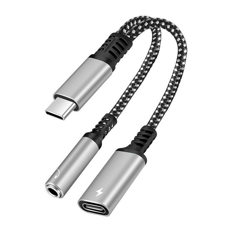 2 In 1 USB C To 3.5mm Headphone Jack Adapter Type C Charge Audio Aux  Adaptor for Samsung S20 Ultra Note 20 10 Plus S21 Ipad Pro