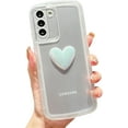 thumbnail image 1 of for Samsung Galaxy S21 Plus 3D Heart Clear Case Cute Galaxy S21 Plus + Phone Case for Women Girls Camera Lens Protection Soft Bumper Shockproof Cover for Samsung S21 Plus 5G 6.7 inch (White), 1 of 9