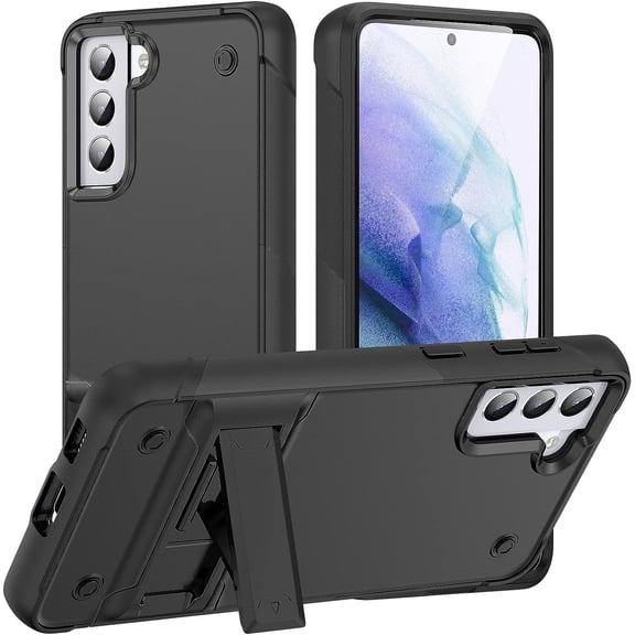 Samsung Galaxy S21 Plus 5G Case Military Shockproof Magnetic Kickstand Cell Phone Cover Protective with Upgrade Hard PC & Premium Soft TPU Kickstand for Galaxy S21 Plus 6.7 inch Black