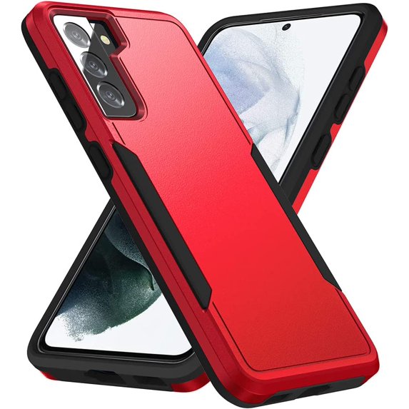 Samsung Galaxy S21 Plus 5G Case(Not for S21&S21 Ultra), Heavy Duty Shockproof Military-Grade Dual Layer Wireless Charging Support Case for Galaxy S21+ 5G 6.7"(Red/Black)