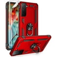 thumbnail image 1 of For Samsung Galaxy S21 Plus 5G Case, S21+ (NOT Fit S21) Case with HD Screen Protectors, Military-Grade Metal Ring Holder Kickstand 15ft Drop Tested Shockproof Cover Case for Galaxy S21 Plus Red, 1 of 7