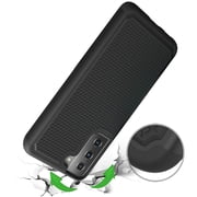 Samsung Galaxy S21 Plus 6.7" Case Textured Hybrid Shockproof Rugged Hard Plastic & Soft Silicone TPU Protective ,Xpm Phone Cover for Galaxy S21+ Plus - Black