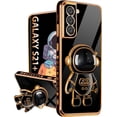 thumbnail image 1 of for Samsung Galaxy S21 Plus Case with Astronaut Stand, Women Girls for Galaxy S21 Plus Cases, Girly Cute 6D Space Astronaut Hidden Kickstand Design Phone Cover for S21 Plus 6.7 Inch Black, 1 of 11
