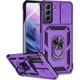 thumbnail image 1 of for Samsung Galaxy S21 Plus Case with Camera Lens Cover HD Screen Protector, Military-Grade Drop Tested Magnetic Ring Holder Kickstand Protective Phone Case for Samsung Galaxy S21+ Plus 5G (Purple), 1 of 17