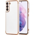 thumbnail image 1 of for Samsung Galaxy S21 Plus Case Luxury Plating Edge Case Cover Slim Lightweight Glossy Bling Phone Case Soft TPU Shockproof Bumper Case Electroplated Case,White, 1 of 10