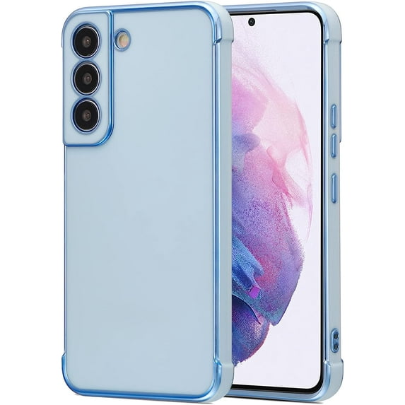 for Samsung Galaxy S21 Plus Case Luxury Plating Edge Case Cover Slim Lightweight Glossy Bling Phone Case Soft TPU Shockproof Bumper Case Electroplated Case,Blue