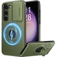 thumbnail image 1 of for Samsung Galaxy S21 Plus Case with Sliding Camera Lens Cover - Wireless Charging Compatible - Magnetic Kickstand - Shockproof Protective Phone Case 6.7" for Men Women Girls - Olive Green, 1 of 14