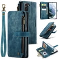 thumbnail image 1 of for Samsung Galaxy S21 Plus Case Wallet for Women and Men, Samsung Galaxy S21 Plus Case, PU Leather Magnetic Flip Strap Wristlet Zipper Card Holder Wallet Business Phone Cover for S21 Plus, Blue, 1 of 10