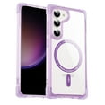 thumbnail image 1 of For Samsung Galaxy S21 Plus Magnetic Phone Cover, Compatible With Magsafe Non-Yellowing Transparent Four Corners Thickened Shockproof Anti-Scratch Plain Phone Case for Samsung Galaxy S21 Plus, Purple, 1 of 8