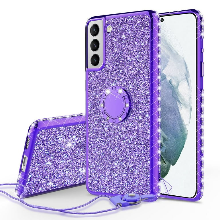 Samsung Galaxy S21 Plus/S21+Case Glitter Phone Ring Kickstand