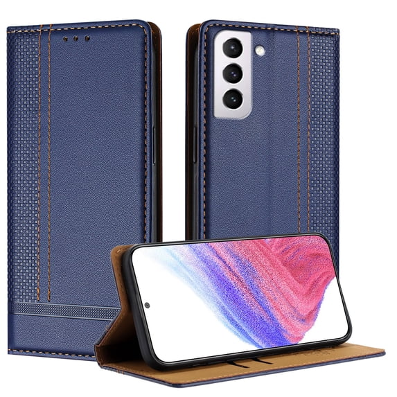 for Samsung Galaxy S21 Plus Slim Case with Card Holder, Premium PU Leather Wallet Case with Flip Card Slots Kickstand & Magnetic Closure for Samsung Galaxy S21 Plus, Blue