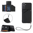 thumbnail image 1 of for Samsung Galaxy S21 Plus Wallet Case with Card Holder Case with RFID Blocking Card Slots, Double Magnetic Clasp Durable Shockproof Kickstand Detachable Wrist Strap Cover,Black, 1 of 6