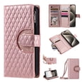 thumbnail image 1 of for Samsung Galaxy S21 Plus Wallet Case, Classic PU Leather Phone Case for Women Men with Zipper Credit Card Holder Wrist Strap Crossbody Strap Shockproof Flip Case for S21 Plus, Rosegold, 1 of 8