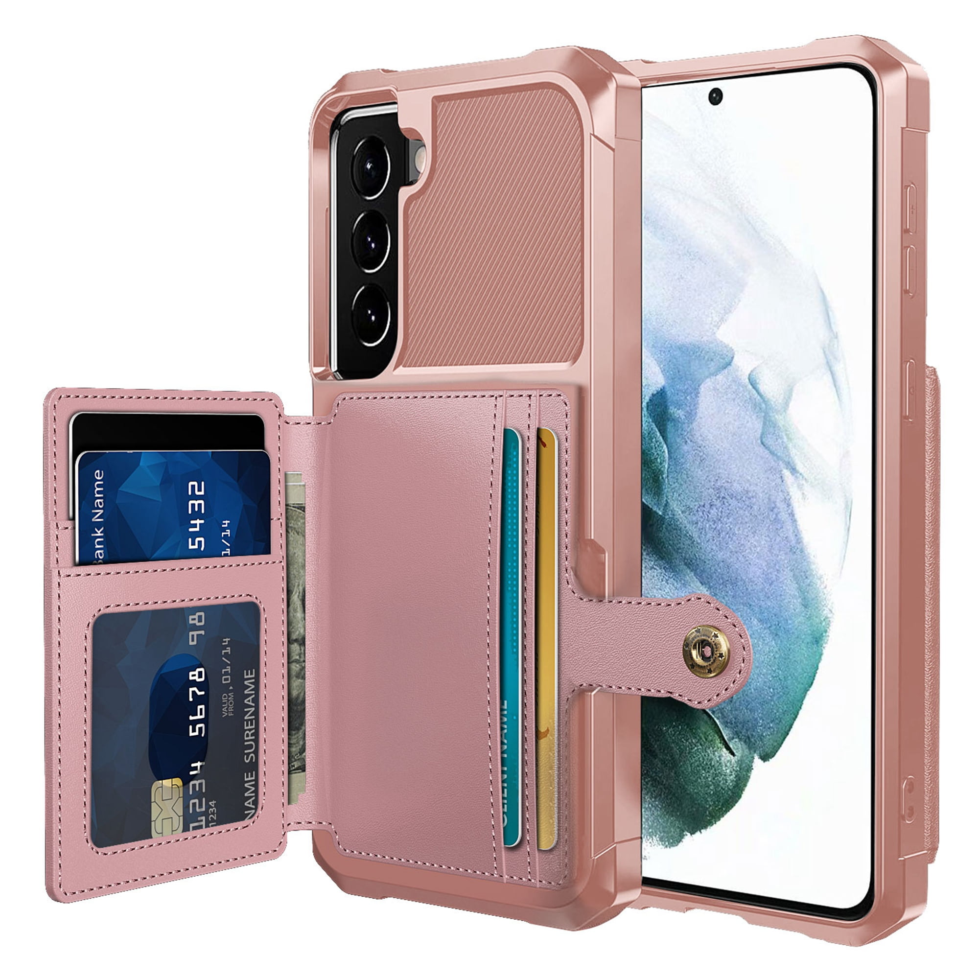 Samsung Galaxy S21 Plus Wallet Case, Dteck Heavy Duty Hard Silicone  Shockproof Case Magnetic Flip Leather Card Holder Protective Cover For Samsung  Galaxy S21+ 6.7 inch, Rosegold - Walmart.com