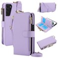 thumbnail image 1 of for Samsung Galaxy S21 Plus Wallet Case, Multi-Functional Zipper Purse Case with Card Holders, RFID Blocking Full Case, Shoulder Strap Wristband Crossbody Cover for Samsung Galaxy S21 Plus, Violet, 1 of 7