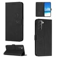 thumbnail image 1 of For Samsung Galaxy S21 Plus Wallet Cover, PU Leather Kickstand Credit Card Pocket Slots Wrist Strap Magnetic Folio Heart Patterned Embossed Flip Cover for Samsung Galaxy S21 Plus, Black, 1 of 11