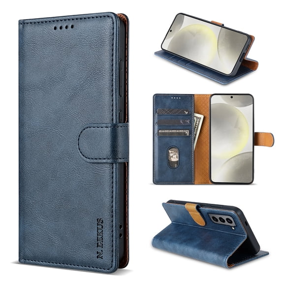for Samsung Galaxy S21 Plus Wallet case with RFID Blocking Credit Card Holder,Flip Book Kickstand PU Leather Magnetic Closure Protective Cover Women Men for Samsung Galaxy S21 Plus Phone Case,Blue