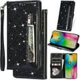 thumbnail image 1 of for Samsung Galaxy S21+/S21 Plus Bling Patent Leather Phone Case, Sparkly Shiny Glossy Folio Flip Cover Kickstand Wallet Zipper Pocket Pouch, Card Holder Cash Slot, Magnetic Closure, Wrist Strap, 1 of 8