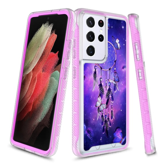 Samsung Galaxy S21 Ultra 5G Case, Rosebono Graphic Design Shockproof Impact Resistant Protective Full-Body Rugged Clear Hybrid Bumper Case for Samsung Galaxy S21 Ultra 5G (Dream Catcher)
