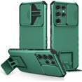 thumbnail image 1 of for Samsung Galaxy S21 Ultra 5G Case with Slide Camera Cover, Armour Silicone TPU Bumper Tough PC Cover S21 Ultra with Kickstand, Military Shockproof Protective Phone Case for Samsung S21 Ultra Green, 1 of 14