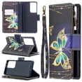thumbnail image 1 of Samsung Galaxy S21 Ultra 5G Case with Zipper Wallet, Dteck Painted PU Leather Folio Case 9 Card Slots Wallet Case with Zipper Pocket / Hand Strap for Samsung Galaxy S21 Ultra 6.8", 05# Gold Butterfly, 1 of 5