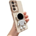 thumbnail image 1 of Samsung Galaxy S21 Ultra 5g 6.8" 6D Plating Cute Astronaut Hidden Kickstand Phone Case Luxury Cute Heart Pattren Camera Protection Cover Soft Silicone Shockproof Stand Holder Bumper (Beige), 1 of 12