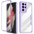 thumbnail image 1 of for Samsung Galaxy S21 Ultra Case, 360 Full Body Rugged Case with Built-in Screen Protector Transparent Heavy Duty Shockproof Bumper Cover for Galaxy S21 Ultra 6.8" (Purple), 1 of 13