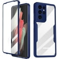 thumbnail image 1 of for Samsung Galaxy S21 Ultra Case, 360 Full Body Rugged Case with Built-in Screen Protector Transparent Heavy Duty Shockproof [Military-Grade Protection] Bumper Cover for Women Men (Blue), 1 of 13