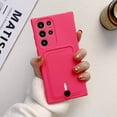 thumbnail image 1 of for Samsung Galaxy S21 Ultra Case with Card Holder Cover Microfiber Inner Lining Liquid Silicone Credit Card ID Slot Slim Soft TPU Rubber Shockproof Protective Wallet Phone Case, Rose, 1 of 7