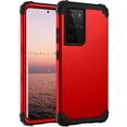 thumbnail image 1 of Samsung Galaxy S21 Ultra Case, Dteck Heavy Hybrid Rugged Shockproof Case, Support Wireless Charging, 3 in 1 Full Protective Cover for Samsung Galaxy S21 Ultra 5G, Red, 1 of 7