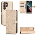 thumbnail image 1 of For Samsung Galaxy S21 Ultra Case Full Coverage Dustproof Anti-Scratch Anti-Fingerprint Kickstand Card Slots Wave-dot Pattern Design Convenient Wrist Strap PU Leather Luxury Wallet Cover,Rosegold, 1 of 7