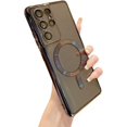 thumbnail image 1 of for Samsung Galaxy S21 Ultra Case Magnetic Clear with Camera Lens Protector Full Protection MagSafe Electroplated Silicone Slim Fit Shockproof Protective Phone Case 6.8 Inch - Black, 1 of 7