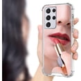 thumbnail image 1 of Samsung Galaxy S21 Ultra Case Mirror with [Four Corner Thick Guard Shockproof] Hard Mirror Back Soft Bumper Slim Protective Cover Girly Makeup Touch up and Back Camera Selfies for Girl Women, 1 of 16
