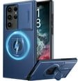 thumbnail image 1 of for Samsung Galaxy S21 Ultra Case with Sliding Camera Lens Cover - Wireless Charging Compatible - Magnetic Kickstand - Shockproof Protective Phone Case 6.8" for Men Women Girls - Blue, 1 of 14