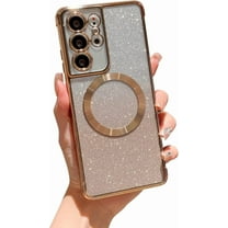 Samsung Galaxy S21 Ultra Magnetic Glitter Case, Magsafe Compatible, Shockproof Bumper