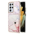 thumbnail image 1 of For Samsung Galaxy S21 Ultra Marble Patterned Case with Card Holder, Back Folio Kickstand PU Leather + Soft Crystal Bumper Edge, Magnetic Clasp Back Cover For Samsung Galaxy S21 Ultra,Marble #2, 1 of 6